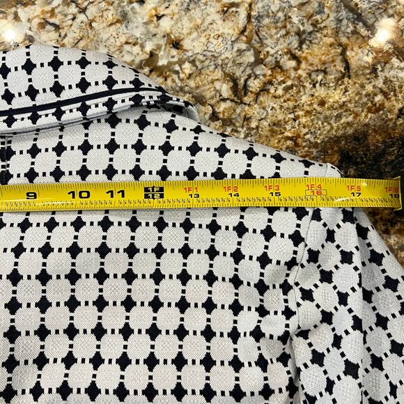 CAbi Women's Black & White/Off 60's Retro Lattice Teatime Jacket/Blazer - SIZE S - Picture 9 of 10